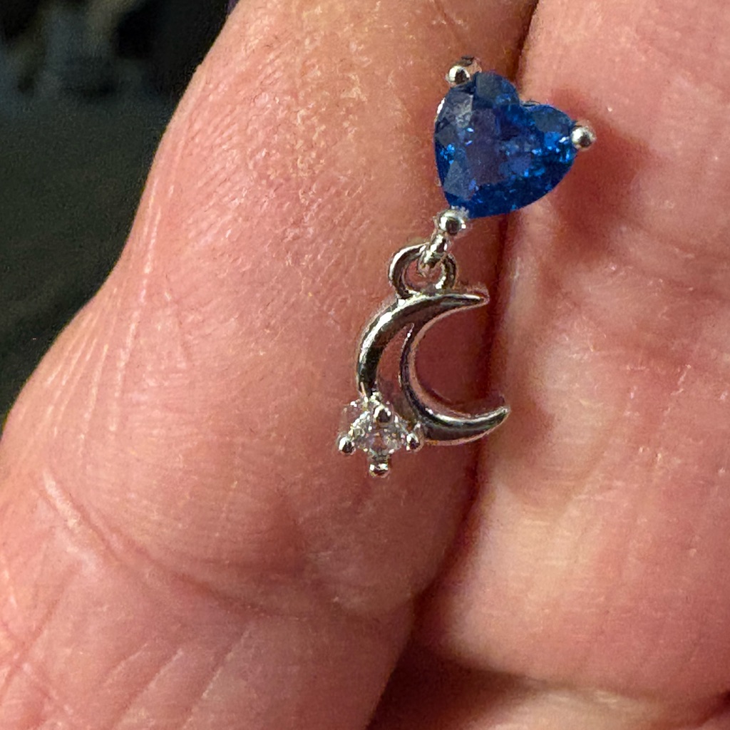 Nose Ring 20g Blue Nose Stud Surgical Steel L Shaped